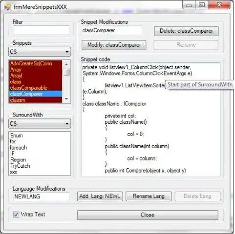 Загрузите веб-инструмент или веб-приложение SnippetPlus