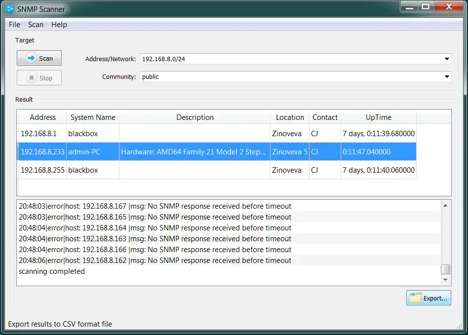 Download web tool or web app SNMP Scanner