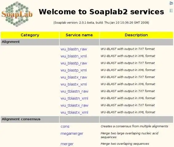 Download web tool or web app Soaplab