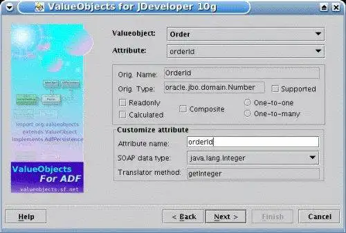 Download web tool or web app SOAP ValueObjects for ADF