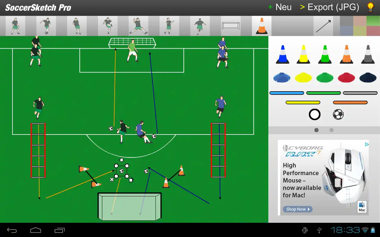 Загрузите веб-инструмент или веб-приложение SoccerSketch