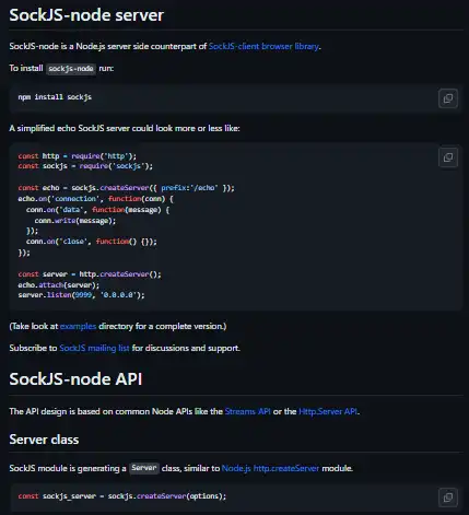 Download web tool or web app SockJS-node
