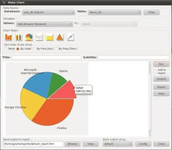 Mag-download ng web tool o web app SOFA Statistics