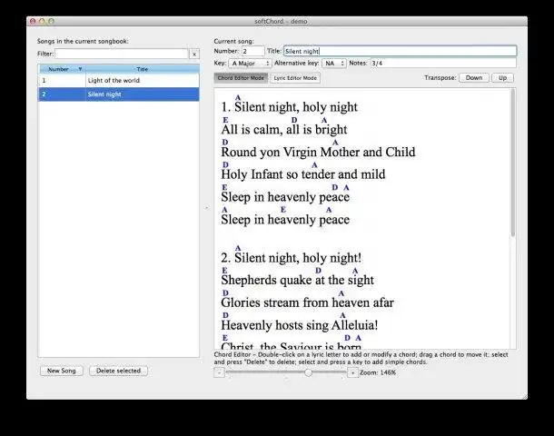 Download web tool or web app softChord lyrics editor