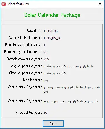 Download web tool or web app Solar Calendar