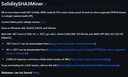 Download web tool or web app SoliditySHA3Miner