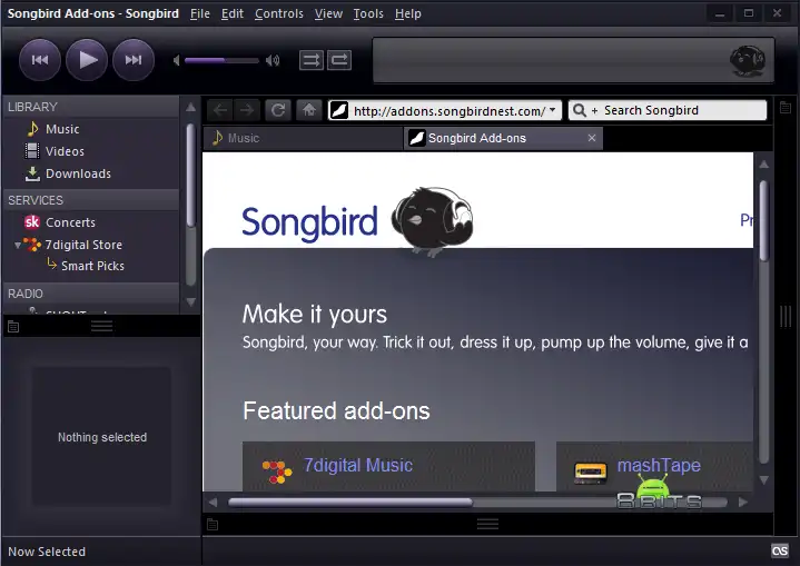 Download web tool or web app Songbird