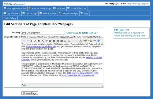 Загрузите веб-инструмент или веб-приложение. Веб-страницы SOS