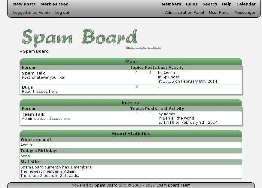 Mag-download ng web tool o web app Spam Board