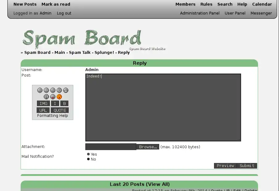 Mag-download ng web tool o web app Spam Board