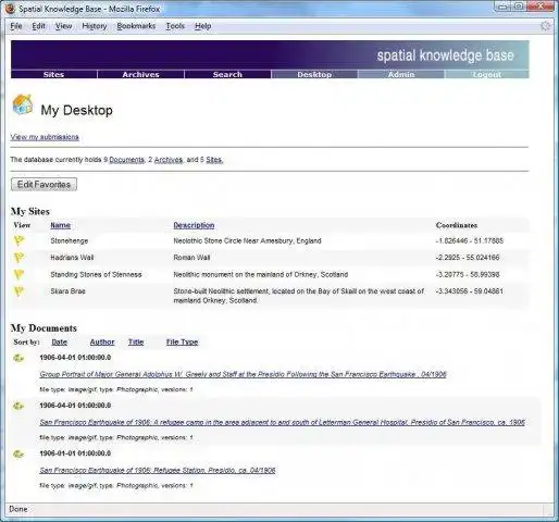 Download web tool or web app Spatial Knowledge Base to run in Windows online over Linux online