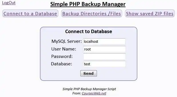 Scarica lo strumento web o l'app web sPBM - Simple PHP Backup Manager