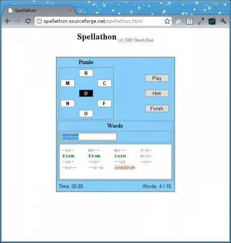 Загрузите веб-инструмент или веб-приложение Spellathon для работы в Linux онлайн