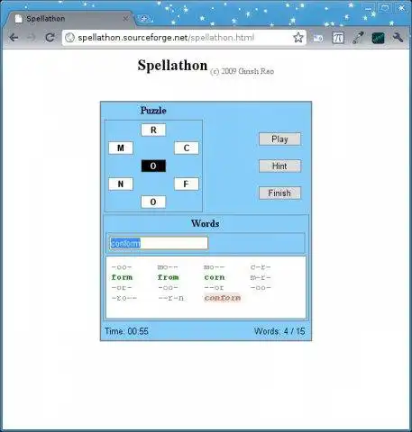 Muat turun alat web atau aplikasi web Spellathon untuk dijalankan dalam Windows dalam talian melalui Linux dalam talian