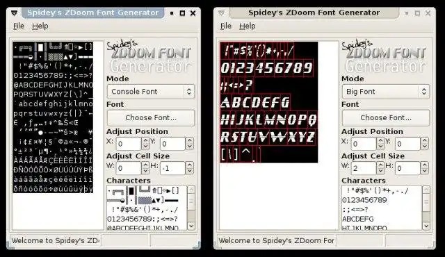 Unduh alat web atau aplikasi web Spideys ZDoom Font Generator