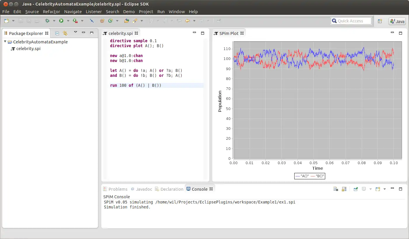 Download web tool or web app SPiM2Eclipse to run in Windows online over Linux online