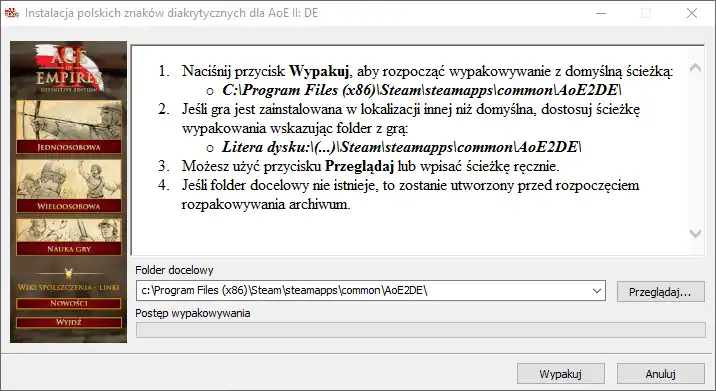 Download web tool or web app Spolszczenie AoE 2 DE