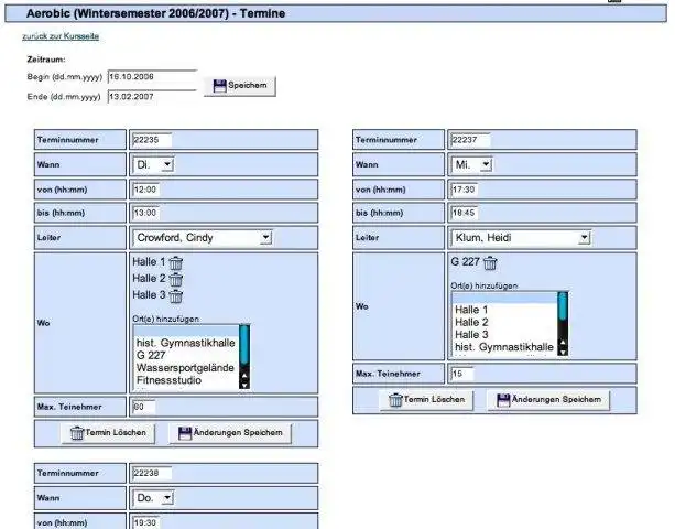 Download web tool or web app Sports Center Course Management System