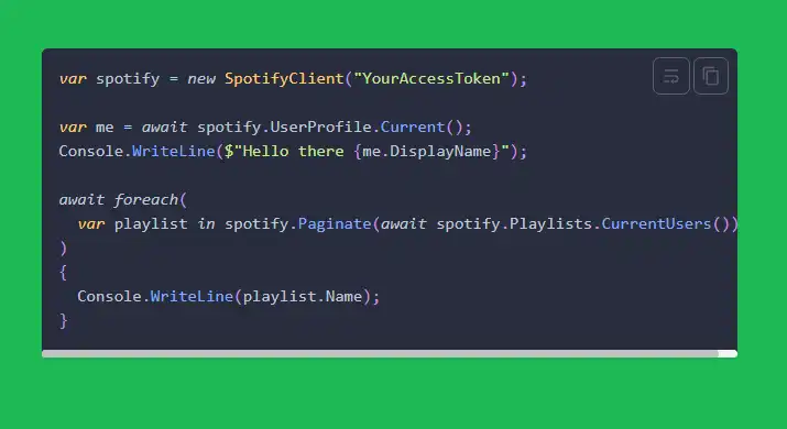 Download web tool or web app SpotifyAPI-NET