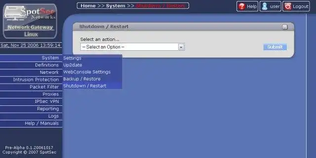 Download webtool of webapp SpotSec Network Gateway/Firewall