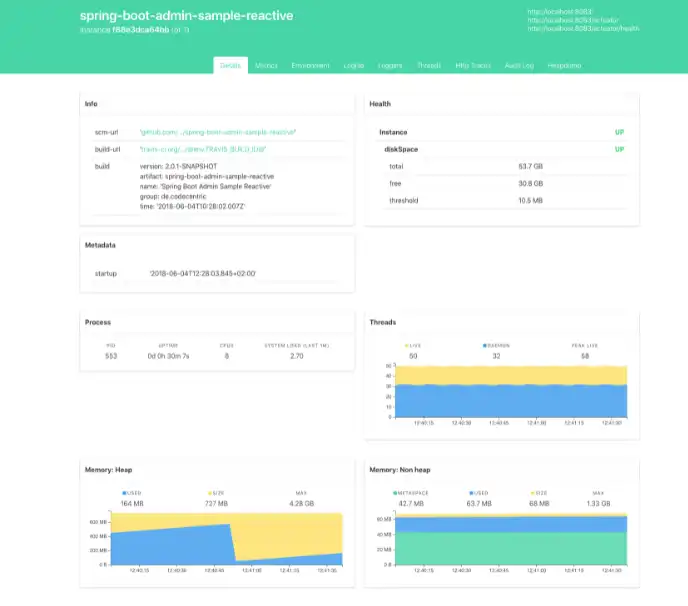 Web aracını veya web uygulamasını indirin Spring Boot Admin