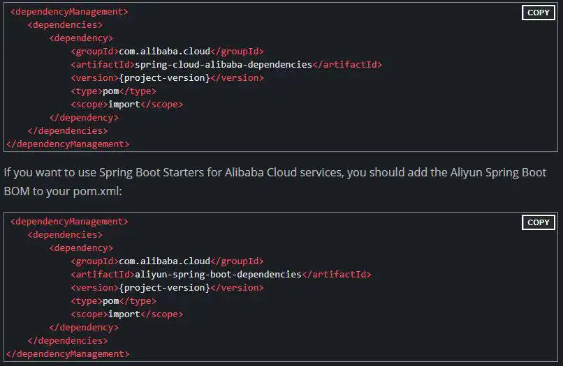 Download web tool or web app Spring Cloud Alibaba