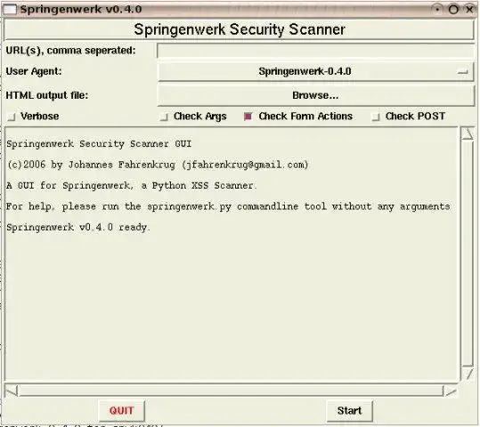 웹 도구 또는 웹 앱 다운로드 Springenwerk Security Scanner