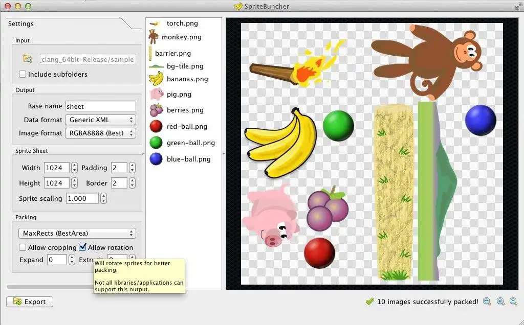 下载网络工具或网络应用程序 SpriteBuncher