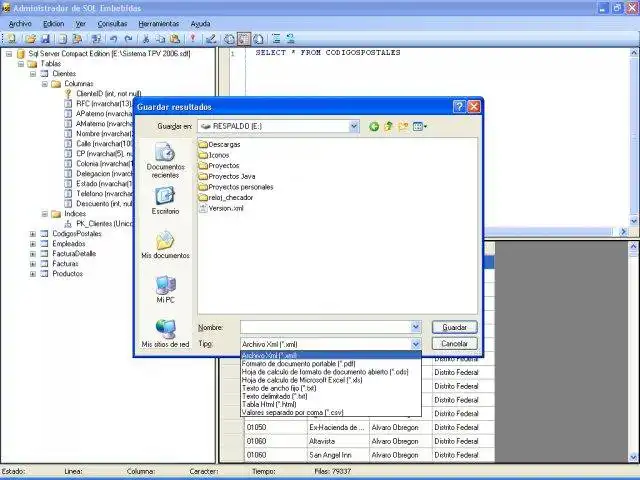 Descargue la herramienta web o la aplicación web SQL Embedded Manager