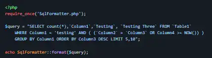 قم بتنزيل أداة الويب أو تطبيق الويب SQL Formatter