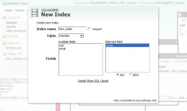 Download web tool or web app SQLiteDBMS