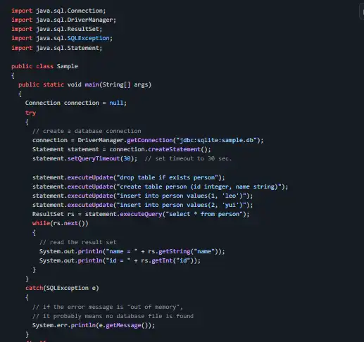 Baixe a ferramenta da web ou o aplicativo da web SQLite JDBC Driver