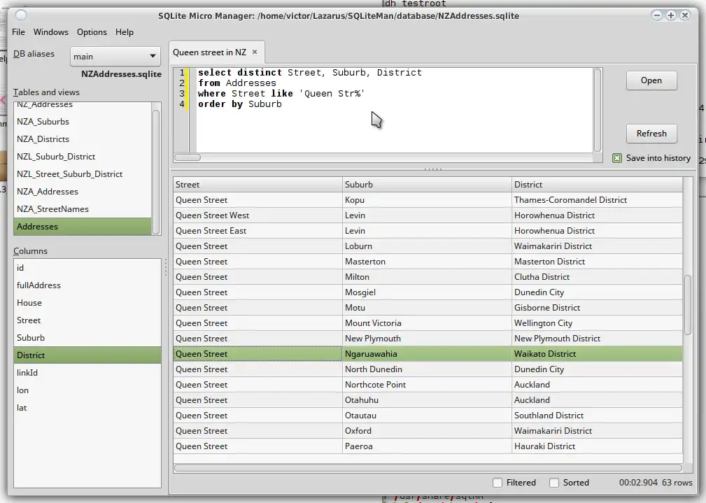 वेब टूल या वेब ऐप डाउनलोड करें SQLite माइक्रो मैनेजर