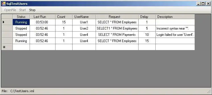 Download web tool or web app SqlTestUsers