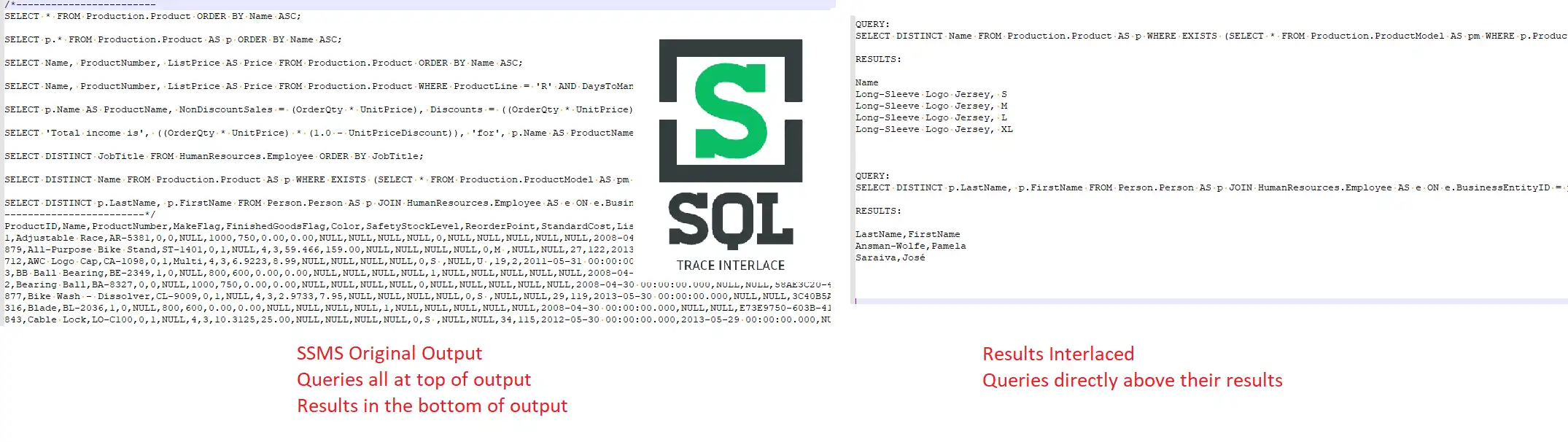 Web aracını veya web uygulamasını indirin SQL Trace Interlace