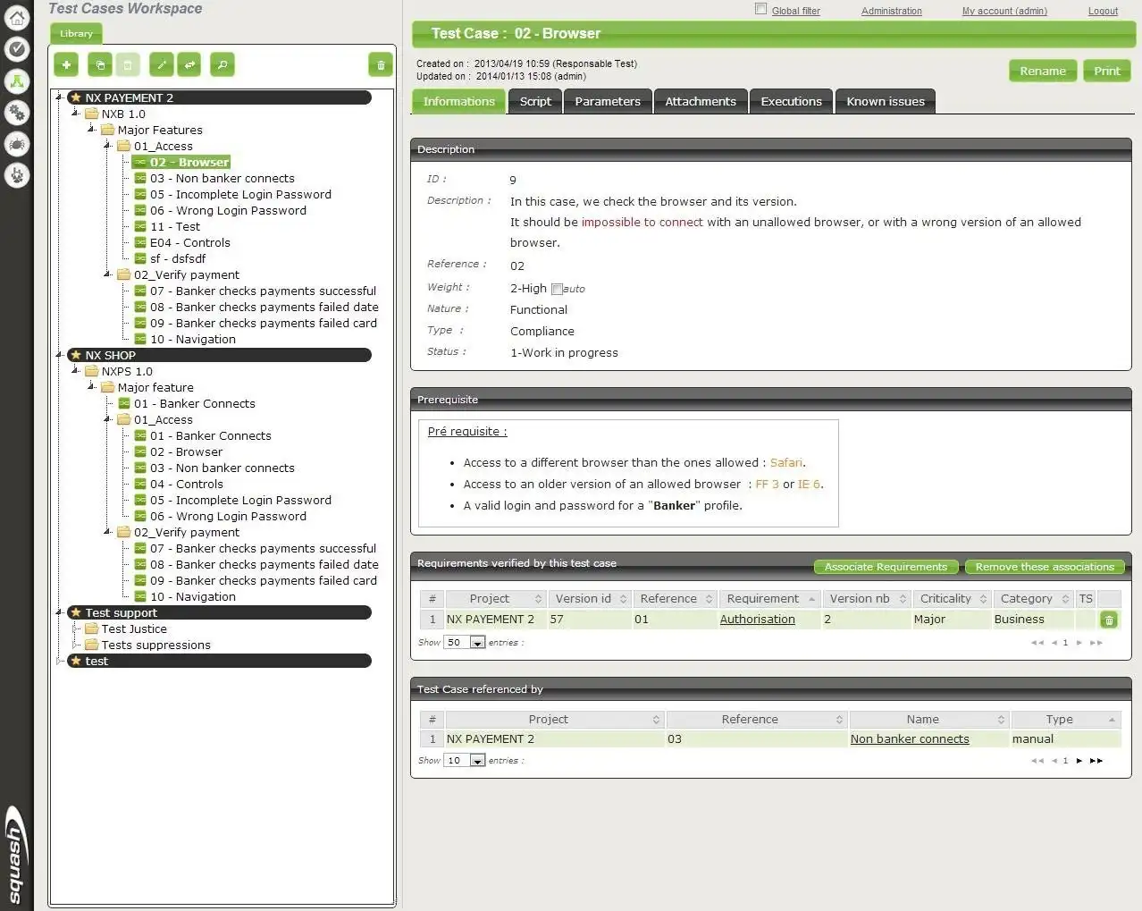 Muat turun alat web atau aplikasi web Squash TM