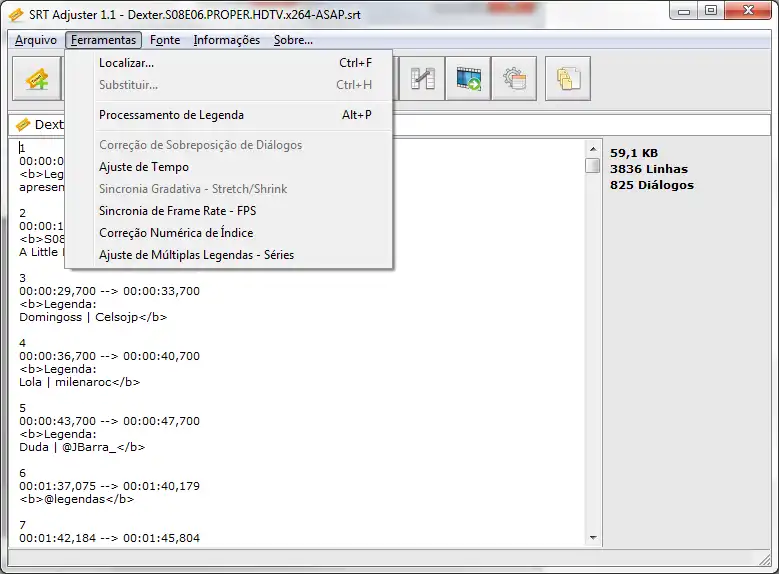 Descargue la herramienta web o la aplicación web SRT Adjuster