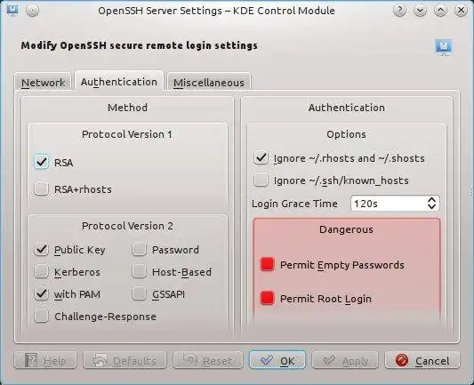 Pobierz narzędzie internetowe lub aplikację internetową SSH Server Configurator (kcm_sshd)