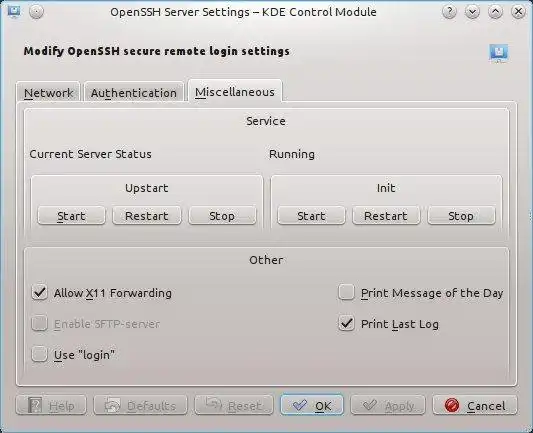 הורד כלי אינטרנט או אפליקציית אינטרנט SSH Server Configurator (kcm_sshd)
