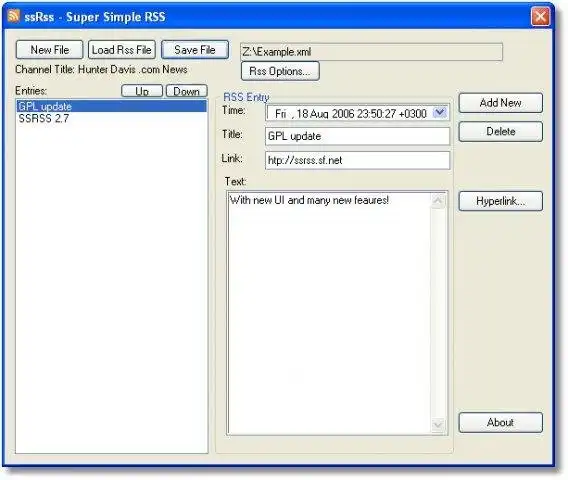 Download web tool or web app ssRSS - Super Simple RSS generator