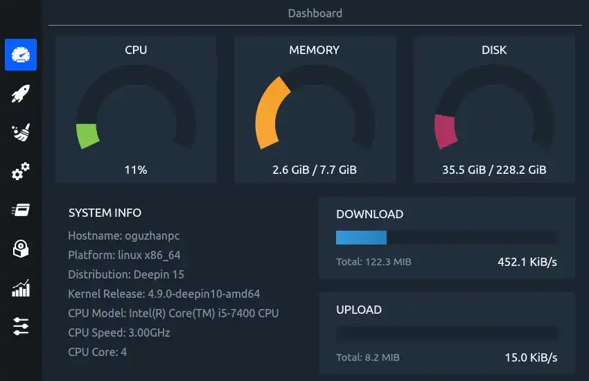 Download webtool of webapp Stacer