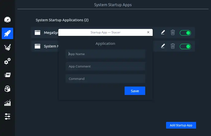 Download webtool of webapp Stacer