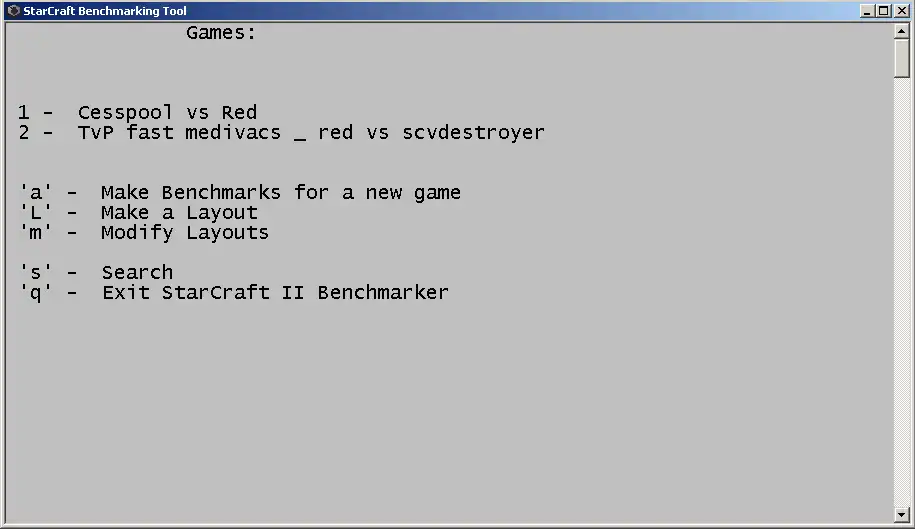 Download web tool or web app StarCraft II Benchmarker to run in Windows online over Linux online