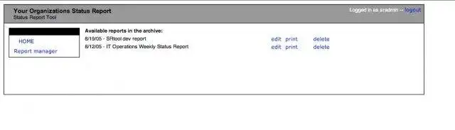 Download web tool or web app Status Report Tool