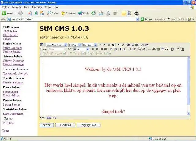 Unduh alat web atau aplikasi web StM CMS