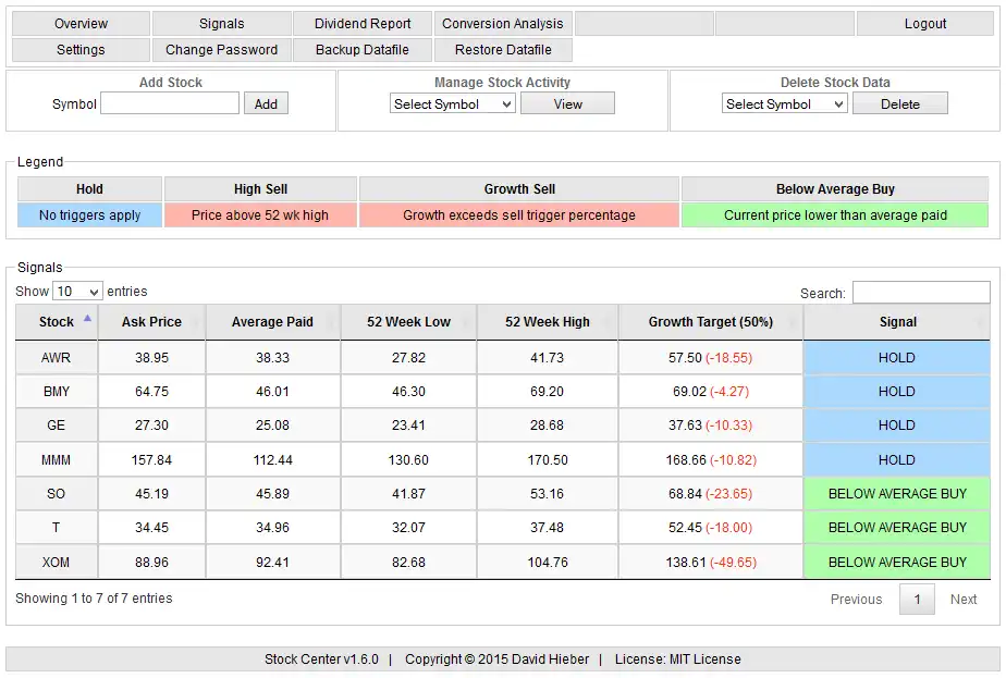 Download web tool or web app Stock Center