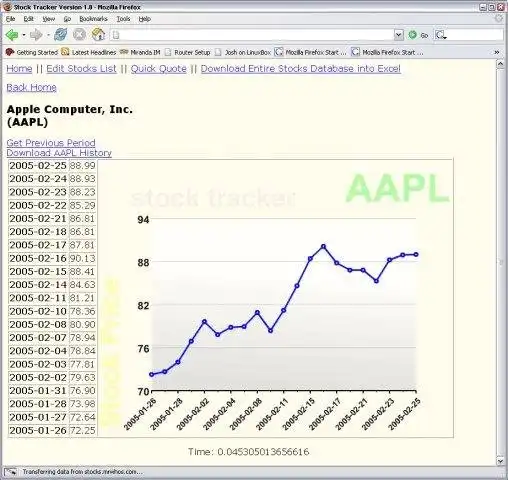 Download web tool or web app Stock Tracker
