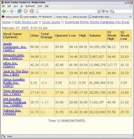 Download webtool of webapp Stock Tracker