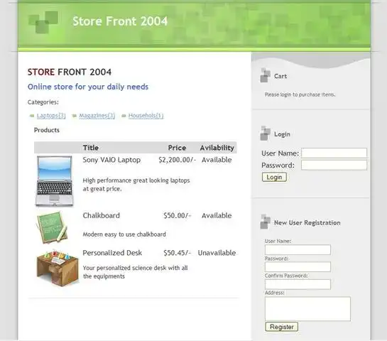 Download web tool or web app Store Front 2004