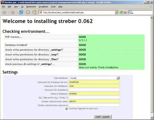 Download web tool or web app Streber - project management